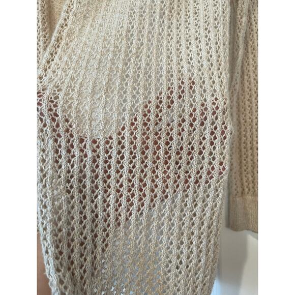 Small Mudd Women's Cream Tan Open Front Cardigan - Picture 4 of 6